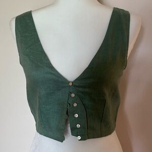 Madewell cropped linen blouse